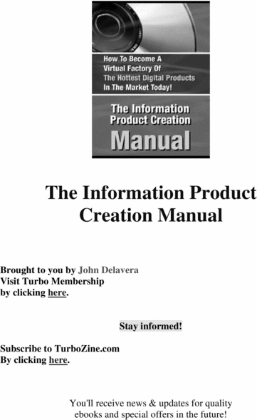Product picture Information Product Creation Manual